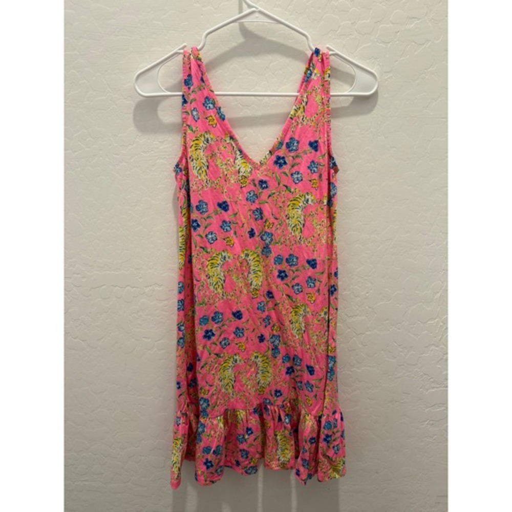 Lilly Pulitzer‎ Camilla Swing Dress Prosecco Pink Tigress XXS Sleeveless Vneck - Picture 6 of 8